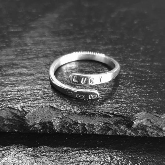 Custom Inscribed Silver Rings